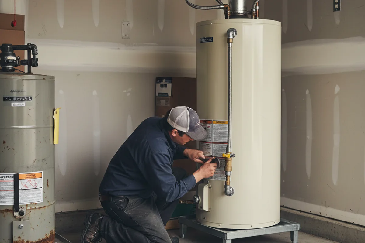 Water heater and shutoff valve replacement in Vincent