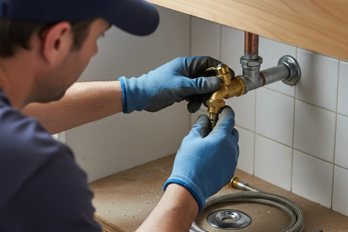 Shutoff valve and fitting work during Faucet and Fixture Repair in Vincent